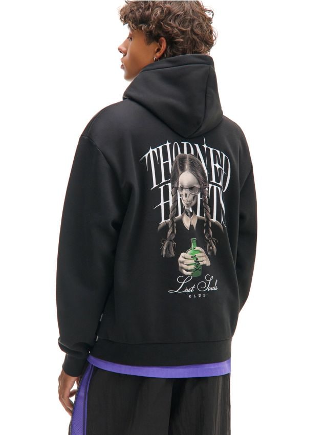 021131● bless n°51 Blissmess 8008 CJ Bbluza hoodie z dużym nadrukiem na plecach - CROPP - 027FN-99X