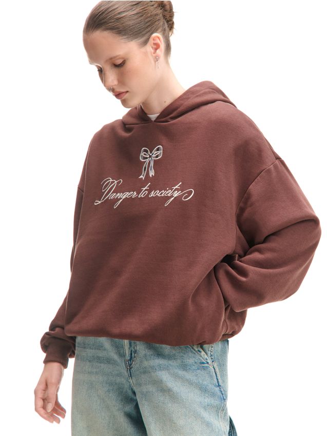 melody♪ Світшот із принтом Колір коричневий - CROPP - 053FL-88X