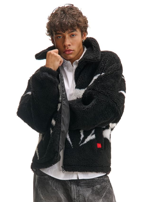 Bluză de trening sherpa Culoare negru - CROPP - 057DE-99X