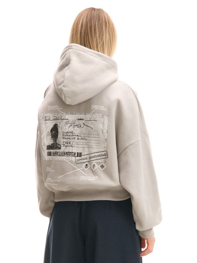 Худі з принтом Колір light grey - CROPP - 063FL-09X