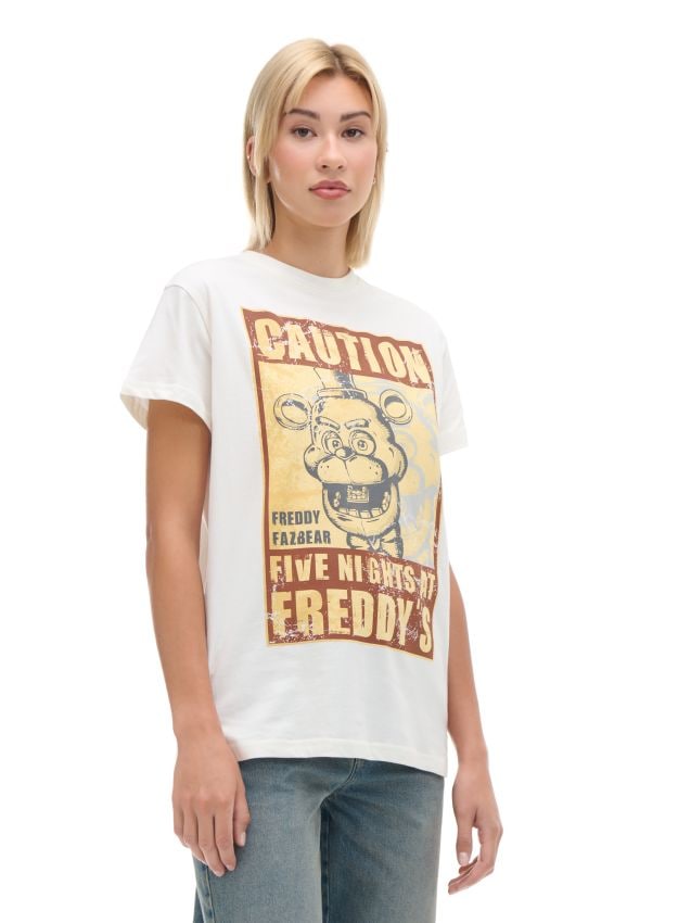 Tricou cu imprimeu Five Nights at Freddy's Culoare crem - CROPP