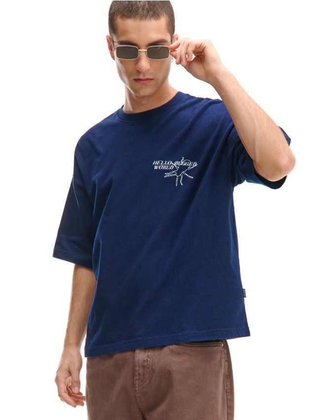 Szara koszulka longsleeve z efektem sprania - CROPP - 516DE-90X