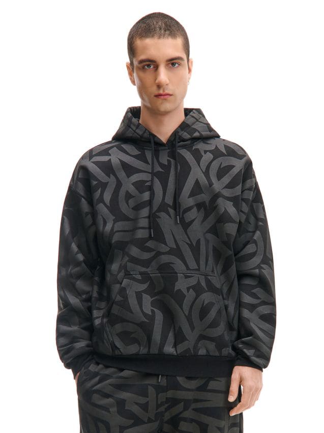 Wzorzysta bluza z kapturem - CROPP - 034AT-79X