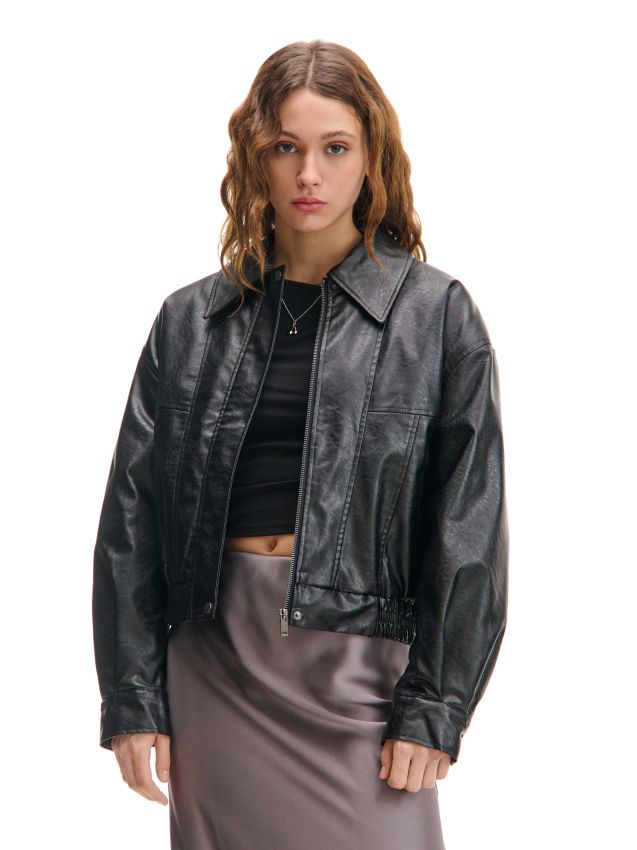 Czarna ramoneska oversize - CROPP - 089CU-99X