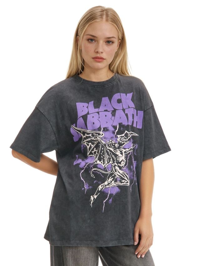 Tricou negru cu imprimeu Black Sabbath Culoare negru - CROPP