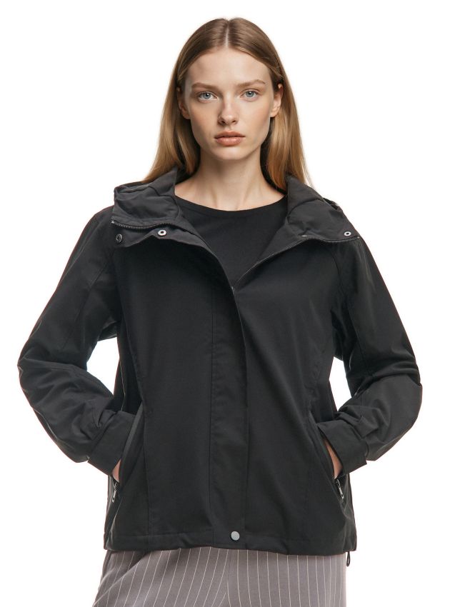 ムック Czarna kurtka puffer z efektem skóry - CROPP - 096AR-99X