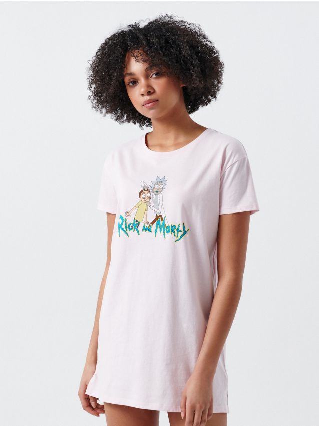 Öösärk Rick and Morty - pastelne roosa - CROPP