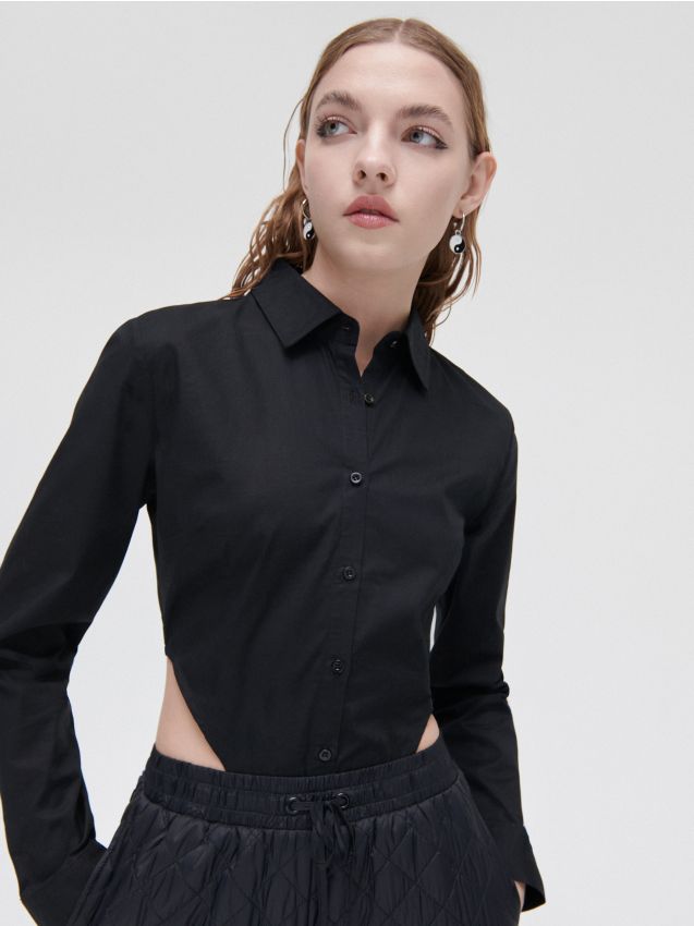 high collar ladies shirts