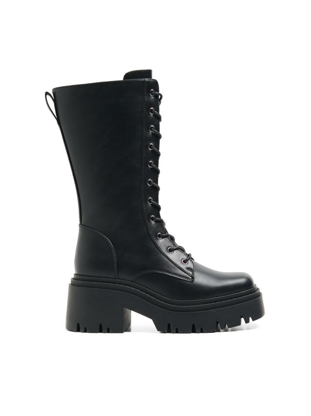 チサメ Cizme din imitație de piele Culoare negru - CROPP - 155FZ-99X