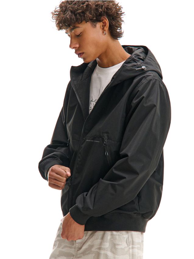 ucchan Чорна куртка з капюшоном Колір чорний - CROPP - 161FN-99X