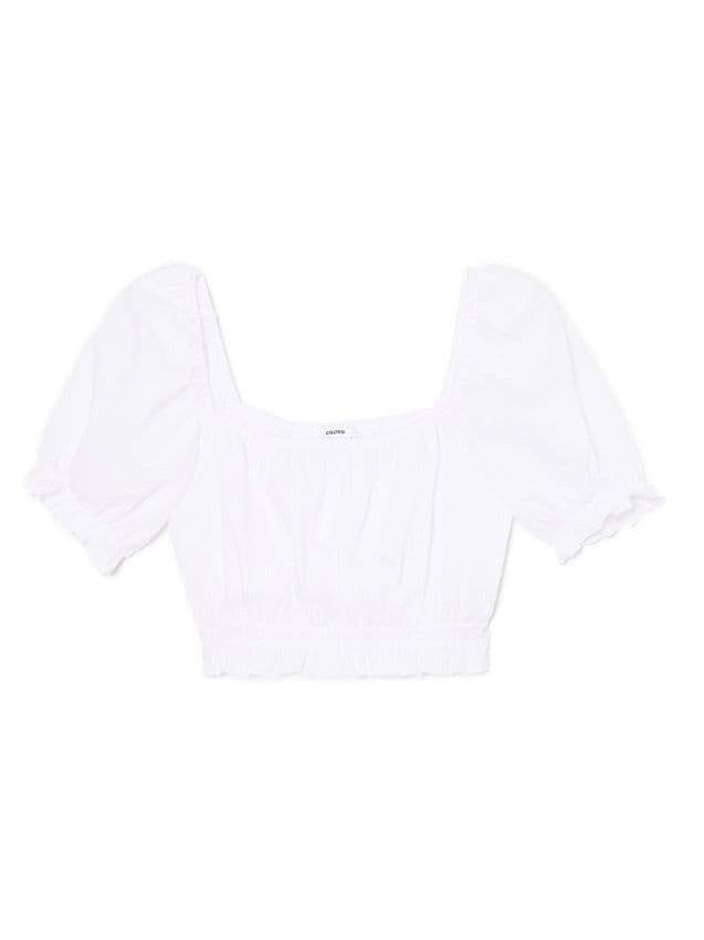 Crop top uni Culoare alb - CROPP - 166CU-00X