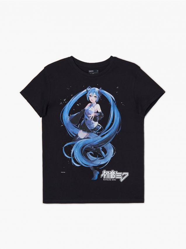 mikuページ Tricou Hatsune Miku Culoare negru - CROPP - 1835K-99X