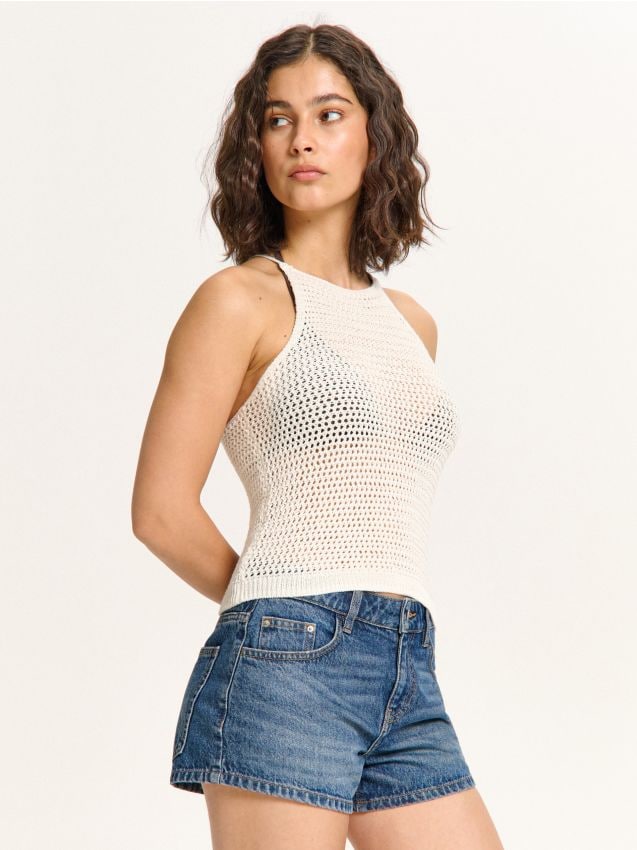 Cardigan Culoare maro-închis - CROPP - 5496N-89X