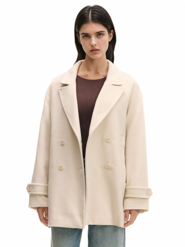 美品✨セオリー　Double Flannel Cropped Parka Parka z kapturem - CROPP - 5367D-99X