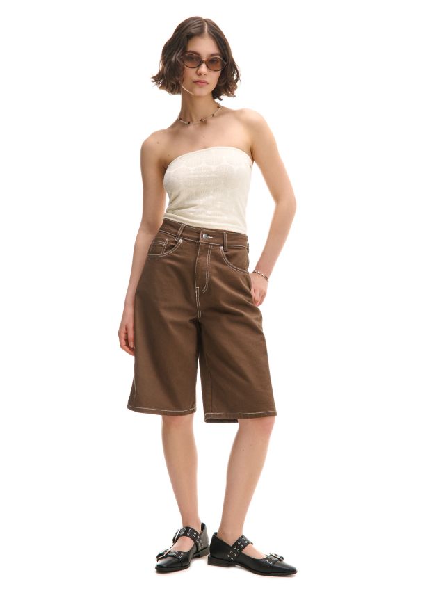 パーバーズ PERVERZE Lace Trim Shorts / Brown パーバーズ PERVERZE Lace Trim Shorts / Brown Lace Trim
