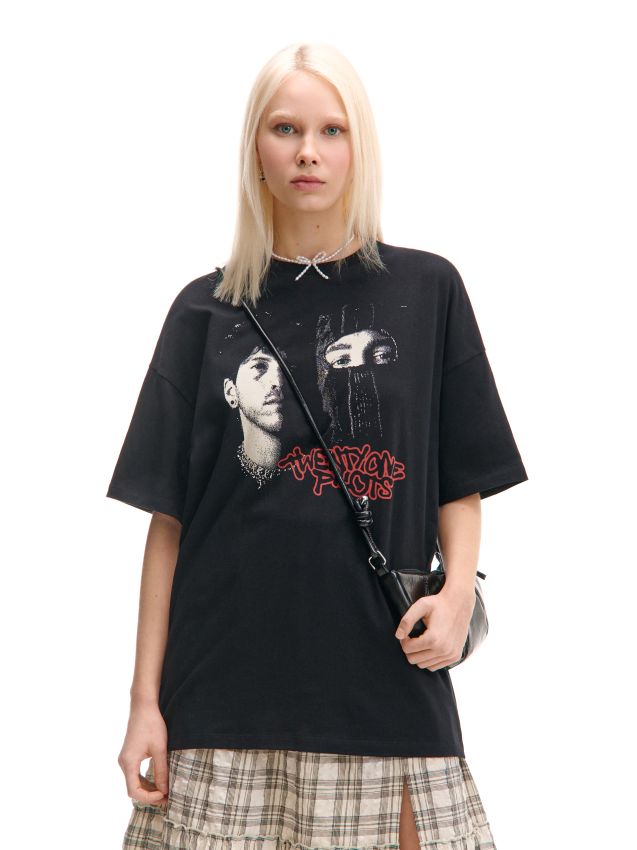 Tricou negru cu imprimeu Twenty One Pilots Culoare negru - CROPP