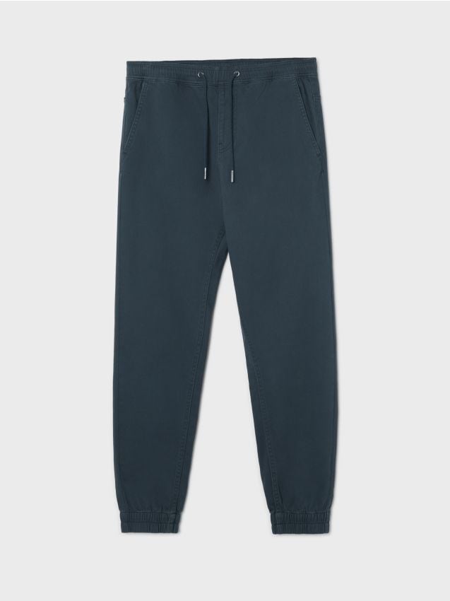 Gładkie spodnie slim jogger