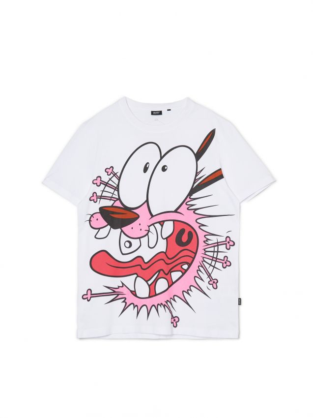 Tricou Courage the Cowardly Dog Culoare alb - CROPP - 3688R-00X