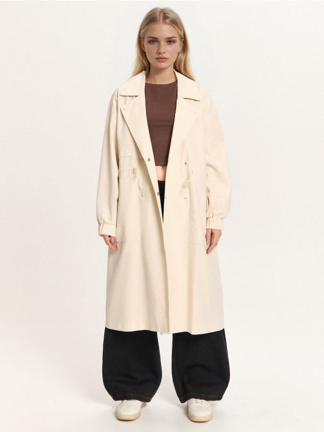 Trench de culoare bej Culoare bej - CROPP - 420HX-08X