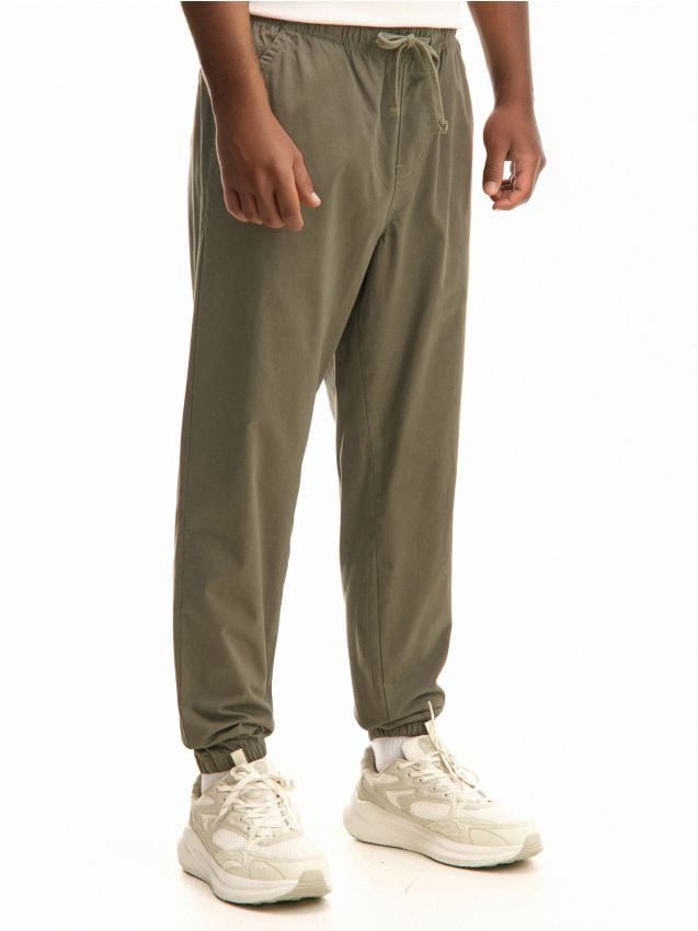 Pantaloni din bumbac jogger Culoare verde-oliv - CROPP - 431FN-91X