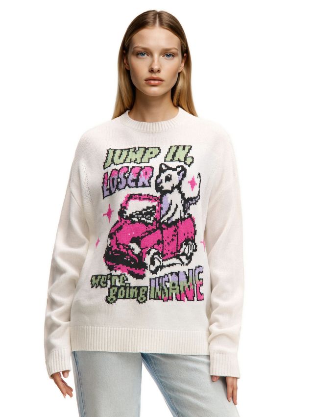 Pulover cu aplicație Mickey Mouse Culoare alb - CROPP - ZX691-00X