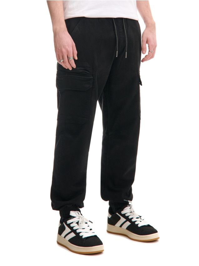 Czarne joggery regular z kieszeniami cargo - CROPP - 483DE-99X