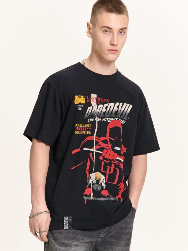 Tricou negru cu imprimeu Daredevil Culoare negru - CROPP - 526HY-99X
