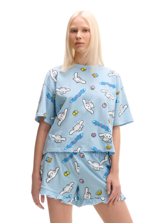 Pijama Cinnamoroll Culoare albastru-pal - CROPP - 551DC-05X