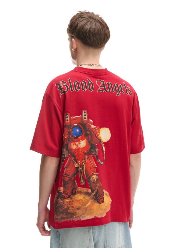 T-shirt cu imprimeu Warhammer Culoare roșu - CROPP - 583DE-33X