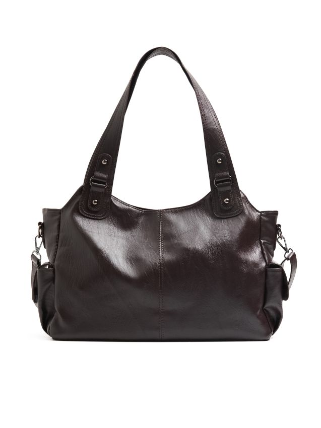 Czekoladowa torebka z imitacji skóry - CROPP - 587FX-88X