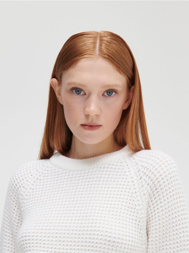 Sweatshirt - Weiß - CROPP
