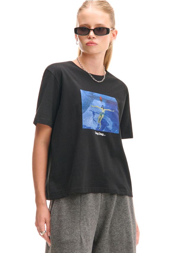 Tricou negru cu imprimeu The Sims Culoare negru - CROPP - 608FO-99X