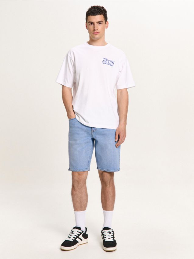 Niebieskie jeansowe szorty regular