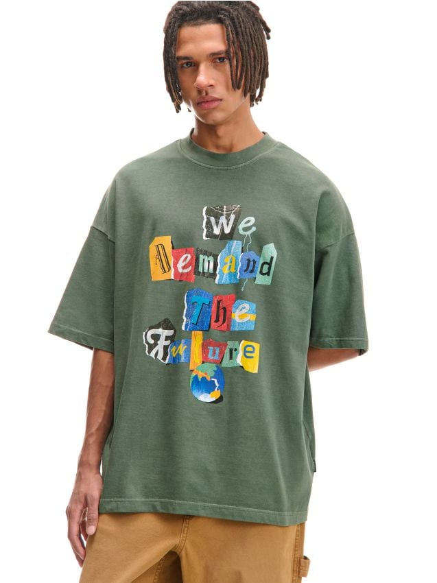 babylclub トップス Tシャツ ZIelona koszulka z kolorowymi napisami - CROPP - 631AT-97X