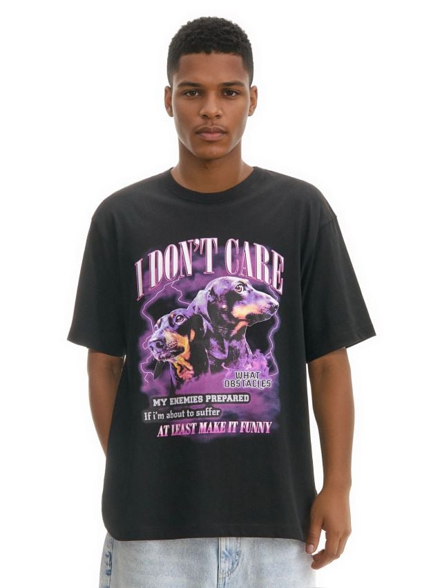 T-shirt z postrzępionymi brzegami - CROPP - 683AT-90X