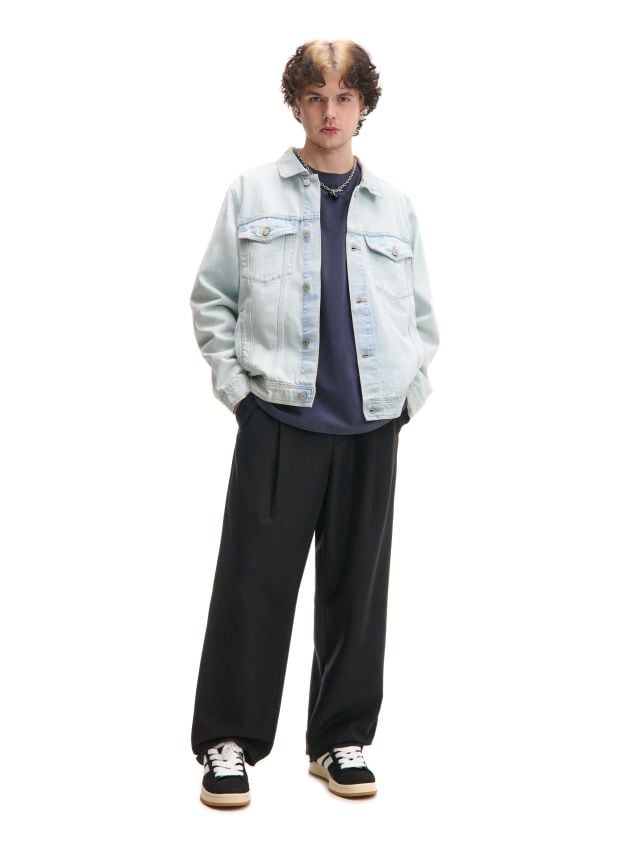 ジョニー Jasnoniebieska kurtka jeansowa z kieszeniami - CROPP - 668DD-50J