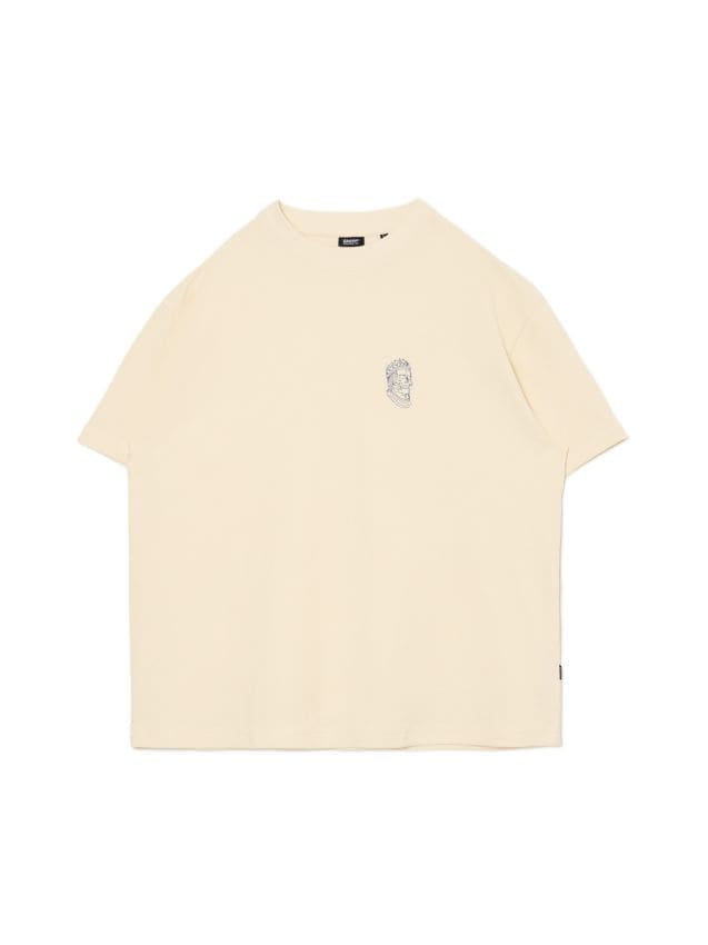 Kremowa koszulka z naszywką - CROPP - 673AT-01X