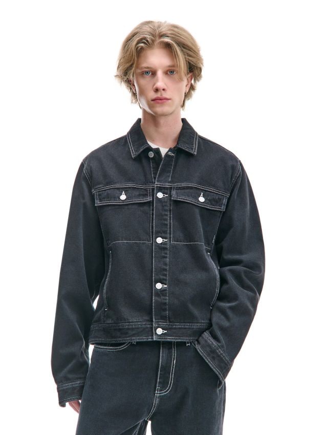 【お気に入り】 katana jeansowa Czarna z CROPP - przeszyciami kontrastowymi 蛍光灯・電球