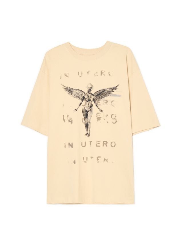 Tricou cu imprimeu Nirvana Culoare bej - CROPP - 674DE-08X