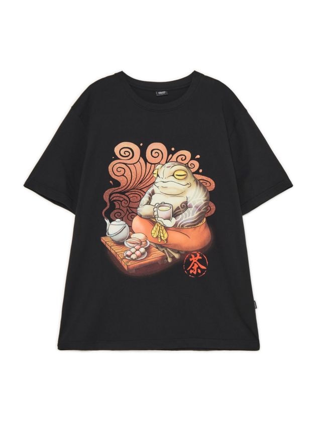 ☆彡 Czarna koszulka z motywem smoka - CROPP - 027DF-99X