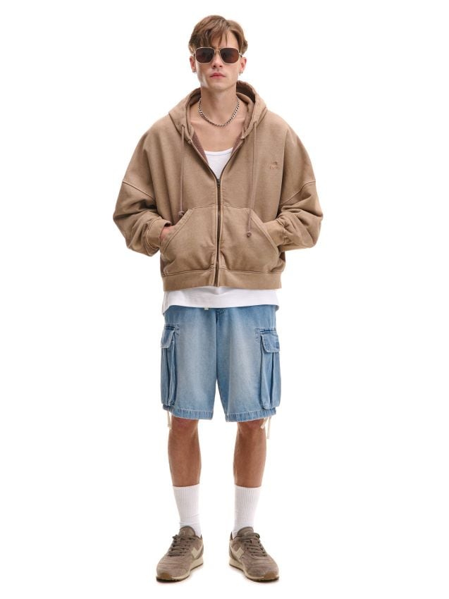 Jeansowe szorty typu baggy jogger