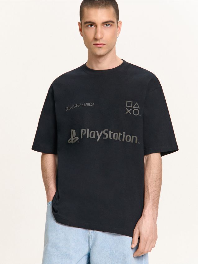 Чорна футболка з принтом Playstation Колір чорний - CROPP - 695HY-99X Чорна футболка з принтом Playstation Колір чорний - CROPP - 695HY-99X