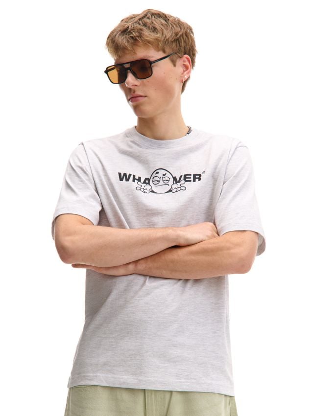 Melanżowa koszulka z napisem whatever - CROPP - 703DE-09M