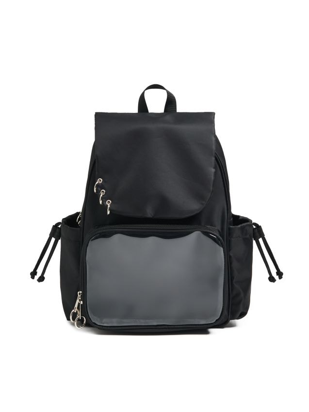 Czarny plecak z klapą na magnes - CROPP - 707FX-99X