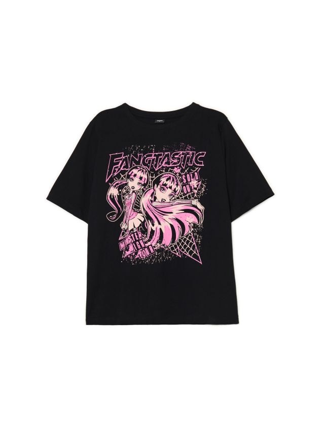 Tricou negru cu imprimeu Monster High Culoare negru - CROPP