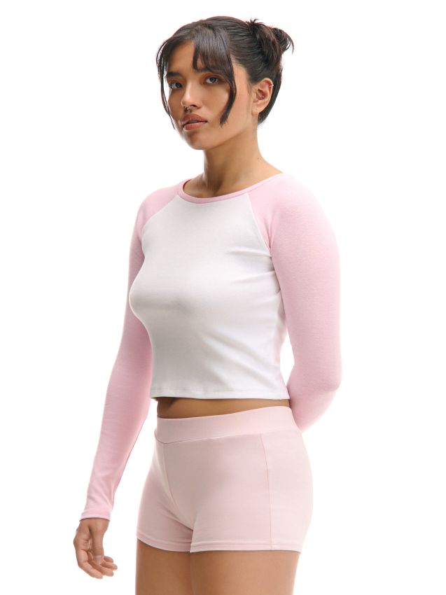 Koszulka longsleeve z czarnymi rękawami UNISEX - CROPP