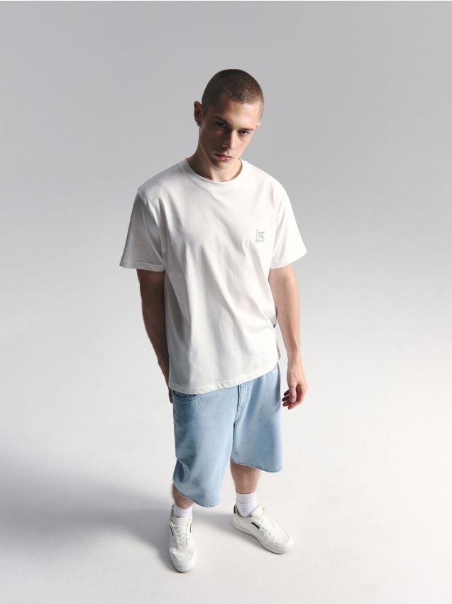 Tricou cu imprimeu în contrast la spate Culoare negru - CROPP