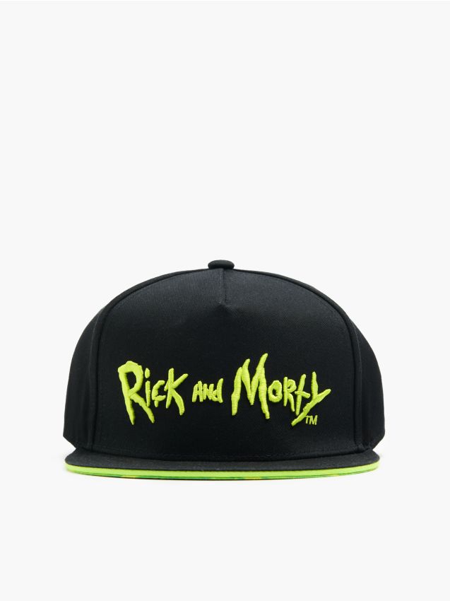 Șapcă cu vizor și broderie Rick and Morty Culoare verde-gălbui