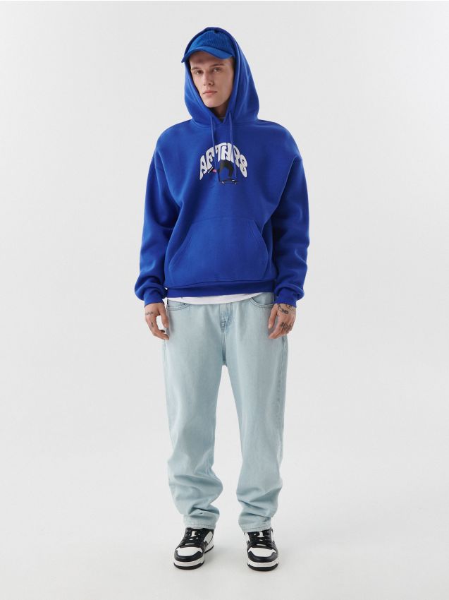 Rabatt 50 % HERREN Pullovers & Sweatshirts Print Zara Pullover Dunkelblau M 