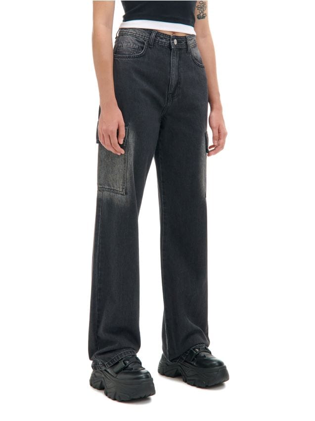 CLANE BACK OPEN DENIM ALL IN ONE